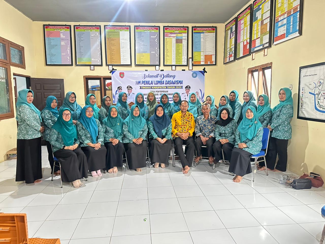 LOMBA DASAWISMA PKK DESA PENYOMBAAN, DIHADIRI TIM PENILAI LOMBA DASAWISMA KABUPATEN KOTAWARINGIN BAR